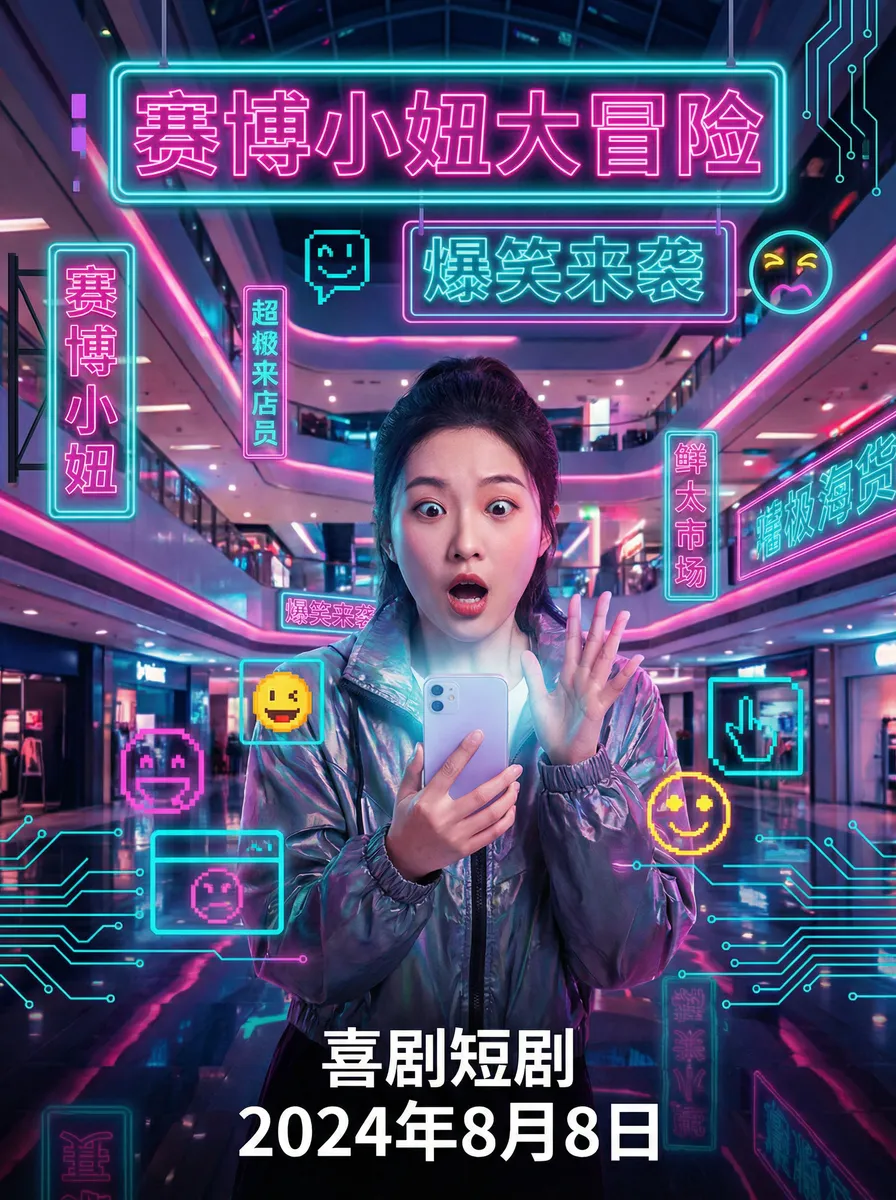 高德地图历史路线记录 搞笑喜剧短剧 - 赛博小妞大冒险海报